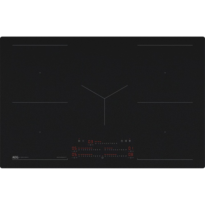 Plita electrica AEG TK85IM0BSZ 5 zone, control Slider Touch, Sapphire Matt, 81x52x4,4cm
