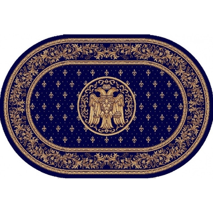 Covor Lotos, 15077, Oval, Albastru, 1800 gr/mp - 250x350 cm