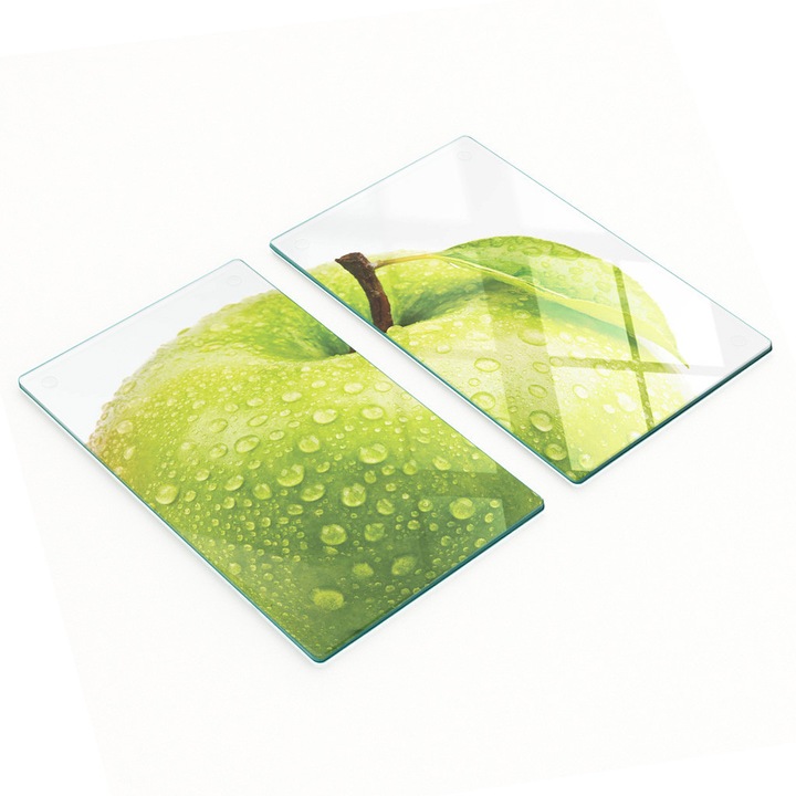 Tocatoare de bucatarie, Tulup, set 2 bucati, sticla, 30x52cm, antiderapante, rezistente la temperaturi ridicate