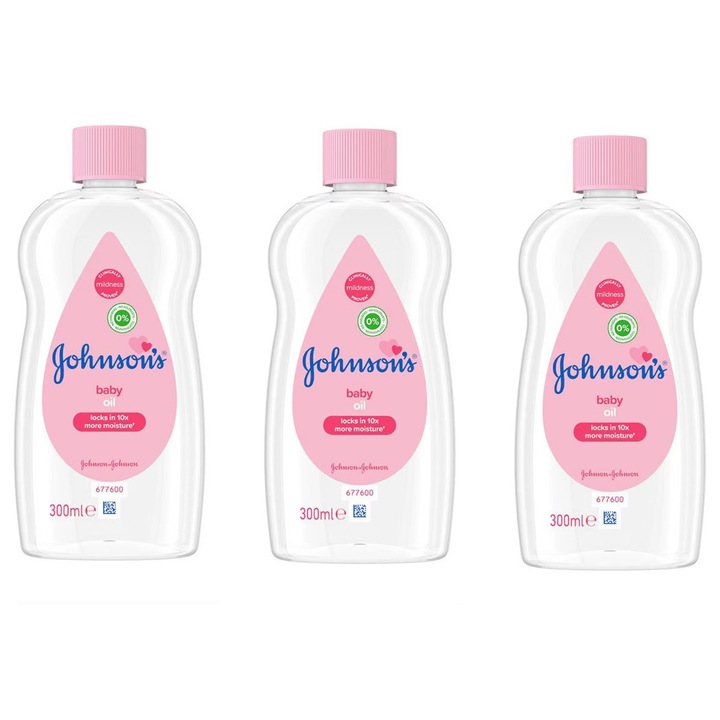 Set 3 x Ulei de corp Johnson's Baby, 300 ml, hipoalergenic, hidratant