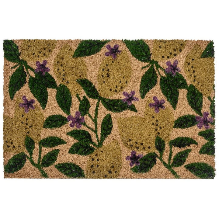 Lábtörlő Tazlina Színes 50 x 80 cm Citrom Kókuszrost