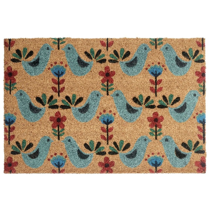 Lábtörlő Tanana Színes 40 x 60 cm Madár Kókuszrost