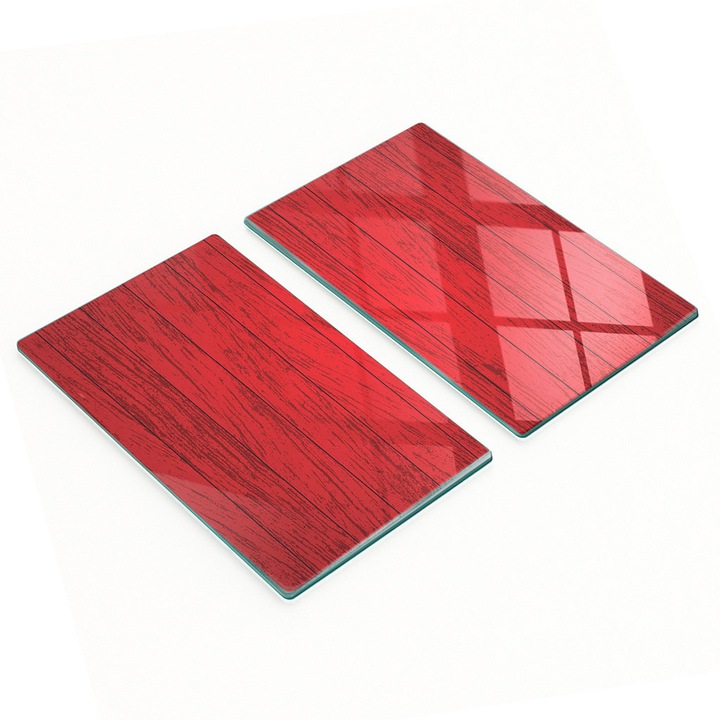 Set 2 Placi Decorative Tulup din Sticla, 2x30x52 cm, Antiderapante, Rezistente la Temperatura