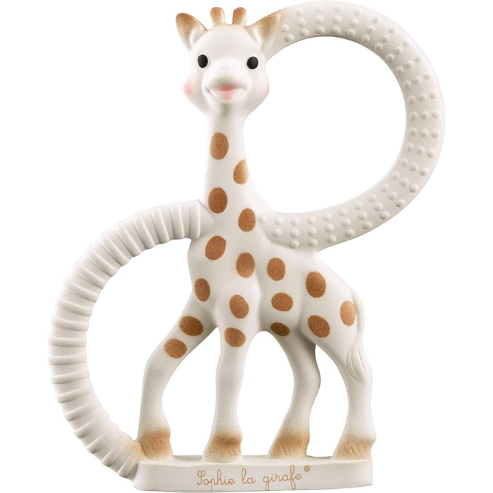 Inel dentitie Sophie la Girafe, cauciuc 100% natural, ergonomic, pentru nou-nascuti, 0 luni+