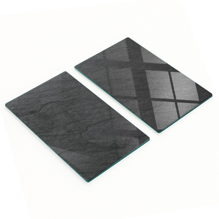 Set de 2 deski de bucatarie din sticla, Tulup, 30x52cm, antiderapante, rezistente la temperaturi ridicate