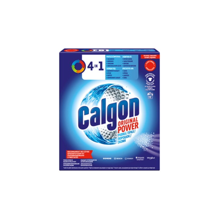 Calgon, dedurizant apă pudră, 500g, protecție împotriva calcarului, pentru mașina de spălat