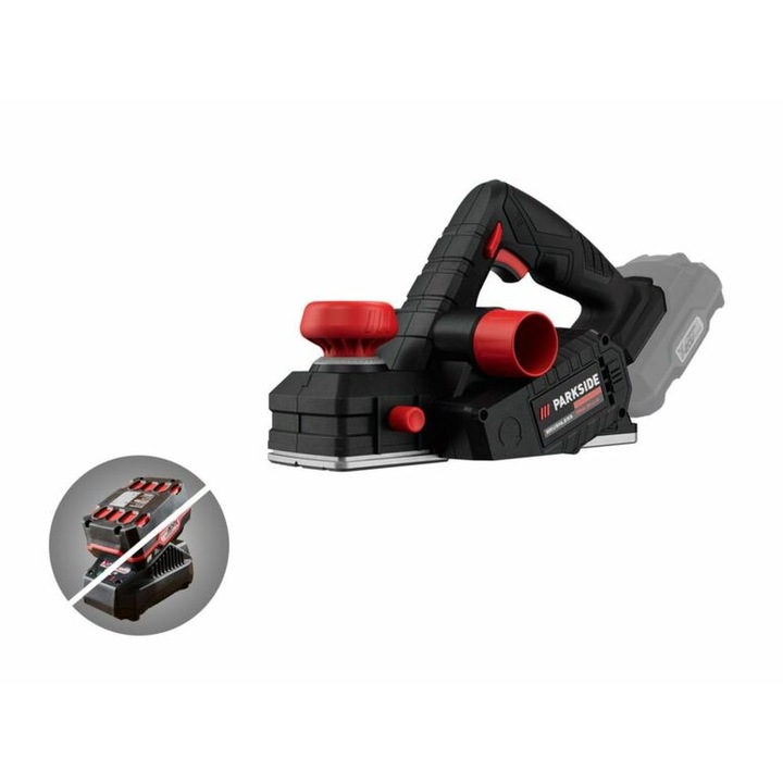 Rindea electrica Parkside PPHA 20-Li, motor fara perii, latime 82mm, adancime 2mm, 29x14.8x18.2cm