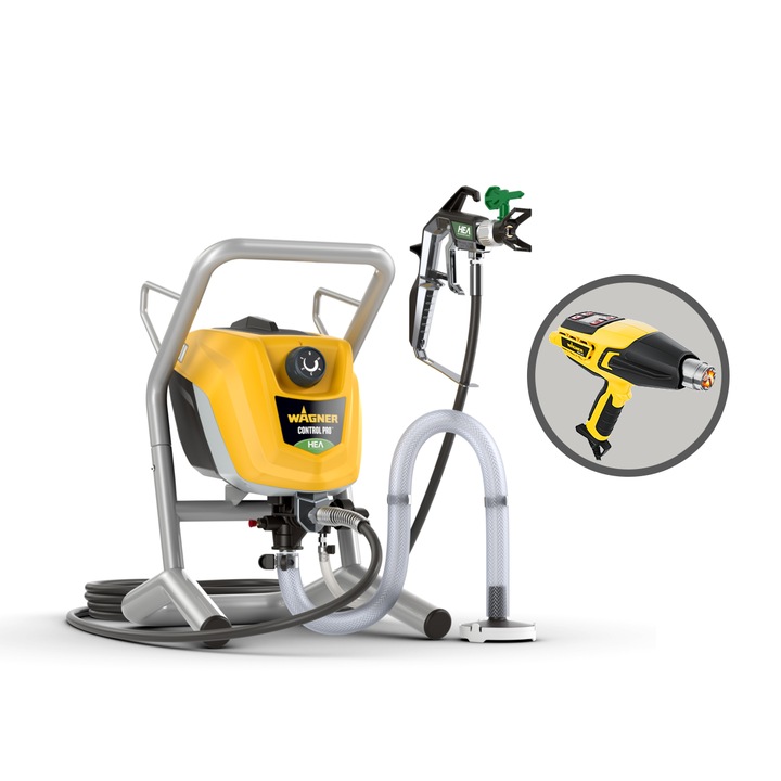 Sistem de pulverizare Wagner Control PRO 250 M, 110 bar, 15 mp/2 min, debit vopsea 1.25 l/min + Suflanta aer cald FURNO 500
