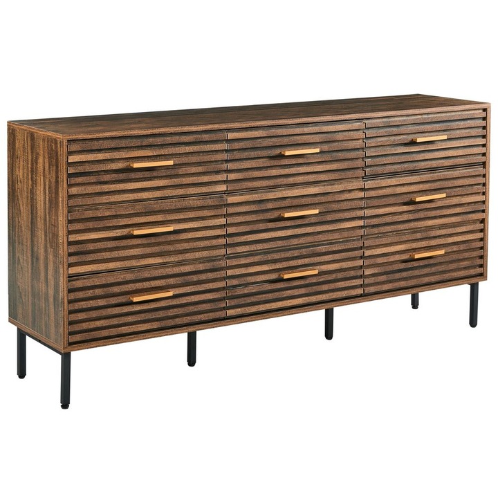 Comoda cu 9 sertare Keith Maro inchis