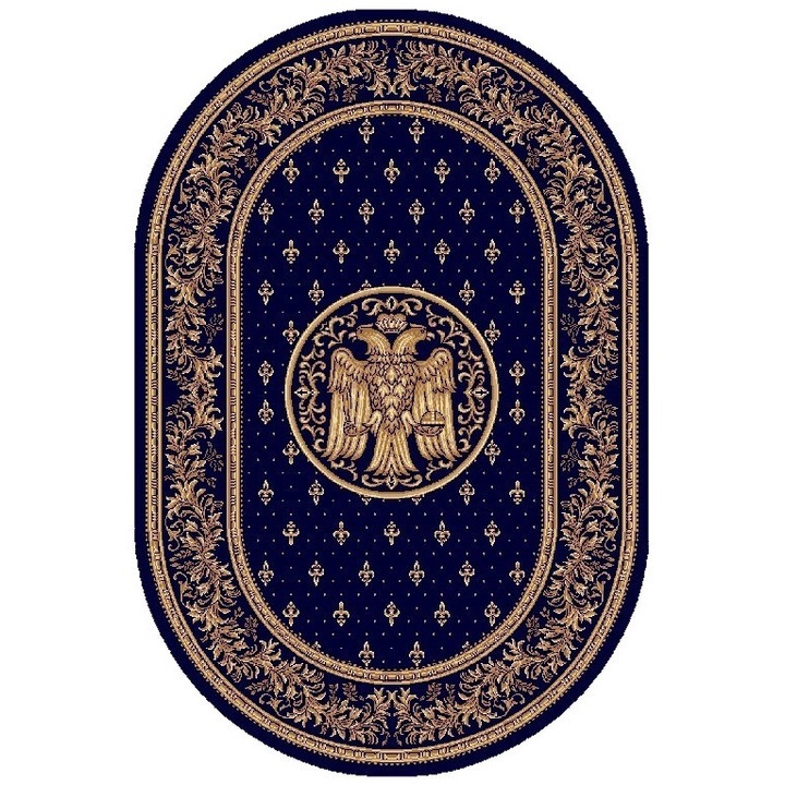 Covor Lotos, 15032, Oval, Albastru, 1800 gr/mp - 250x350 cm