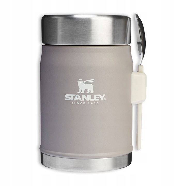 Stanley Legendary Classic ételtermosz 0.4 L, rozsdamentes acél, 9,5x9x13,7cm, szürke, evőeszközökkel
