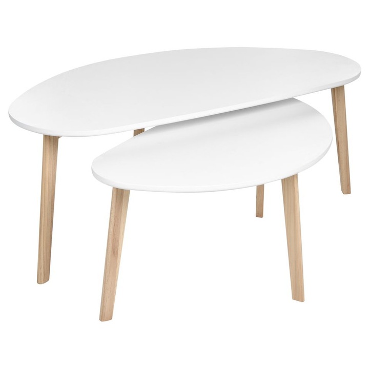 Set de 2 mese de cafea Fly Alb