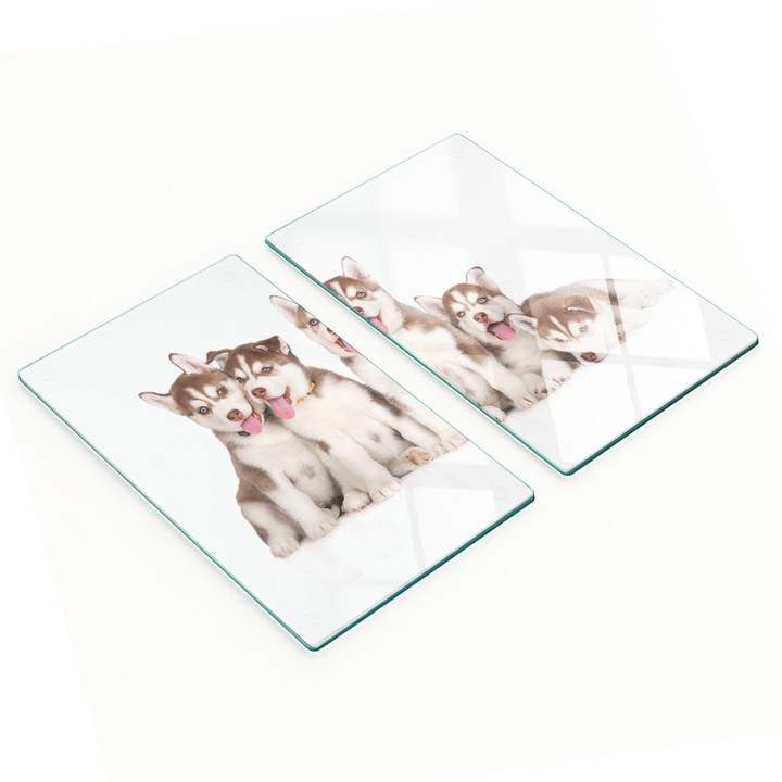 Tocatoare de bucatarie, Tulup, set 2 bucati, sticla, 2x30x52cm, antiderapante, rezistente la temperaturi ridicate