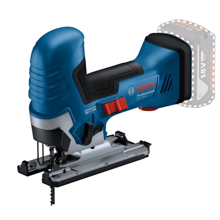 Fierastrau pendular pe acumulator Bosch Professional GST 185-LI,06015B2021, 18 V, 26 mm lungime cursa, 3500 curse/min, 125 mm adancime maxima taiere, fara acumulator/incarcator