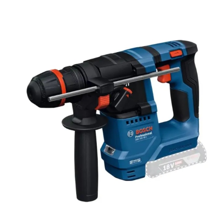 Ciocan rotopercutor pe acumulator Bosch Professional GBH 18V-18 X, 0611927100, 18 V, 1.5 J, 4 – 18 mm diametru gaurire, mandrina ONE CHUCK, limitator gaurire, maner suplimentar, cutie carton