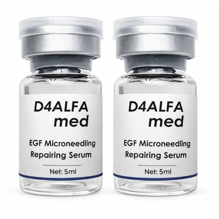 Set 2x Ser cosmetic EGF Microneedling Repair D4ALFA med, 5 ml/flacon, pentru ten, acid hialuronic, colagen