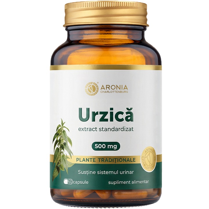 Urzica 500 mg — 60 capsule cu extract concentrat din radacina de urzica pentru sustinerea sistemului urinar, prostatei si circulatiei | Plante Traditionale