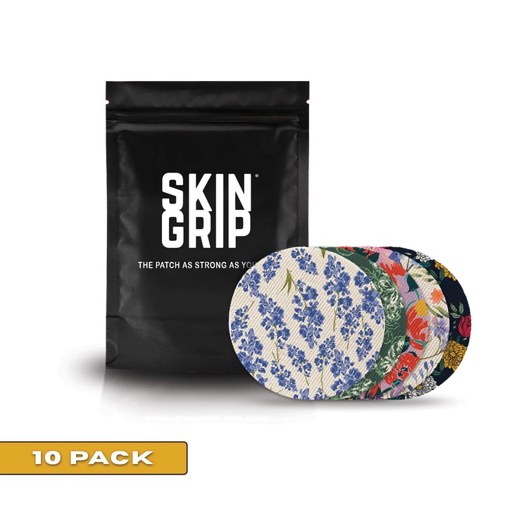 Plasturi Skin Grip pentru Aistheter Freestyle Libre 2, set 10 buc, rezistenta la apa, hipoalergenici, model floral