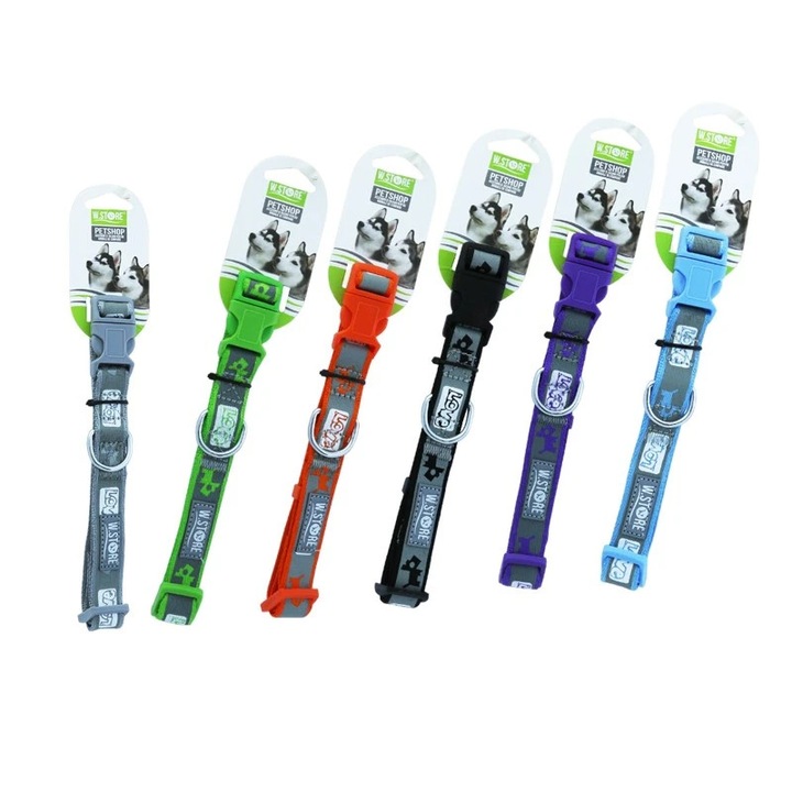 Zgarda pentru câini, IDei, lungime reglabilă 34-40cm, lățime 2cm, multicolor