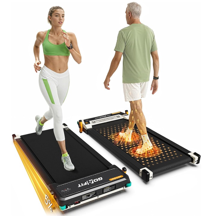 Banda de Alergare Reversibila GO4FIT®, Model FIT20, Functie Alergare sau Masaj, Viteza Maxima 6 km/h, Motor 2CP, Telecomanda, Monitorizare: Timp, Calorii, Distanta, Viteza, Suprafata Alergare 90x40 cm, Greutate Utilizator 120 kg