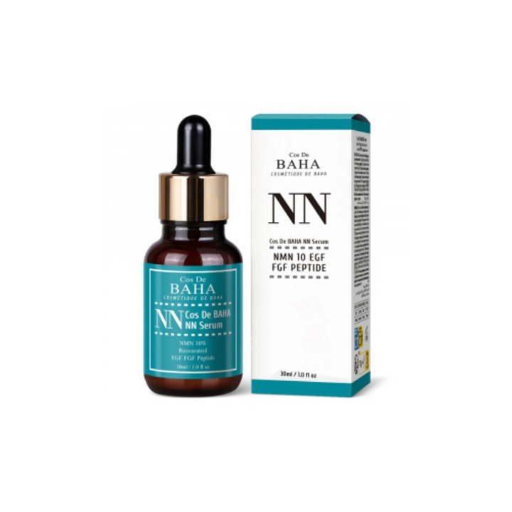 Ser anti-aging Cos de Baha, 10% Nicotinamide Mononucleotide, Resveratrol, Peptide EGF & FGF, 30ml