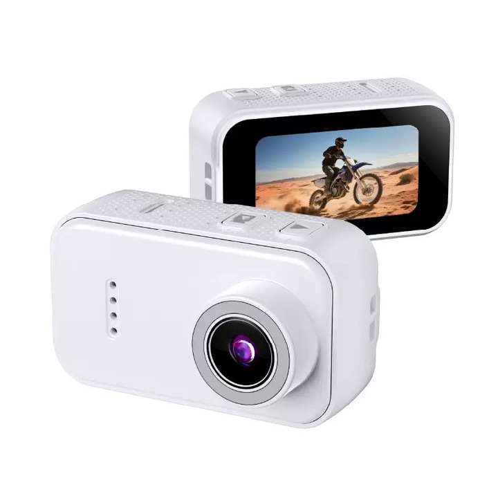 Camera video mini F2 2K HD 1280x720P, body cam rezistenta la apa cu unghi larg de 130°, incarcare Type-C, suporta pana la 128GB, functie waterproof, fotografiere in rafala, ajustare culori, camera sport portabila cu kit de accesorii