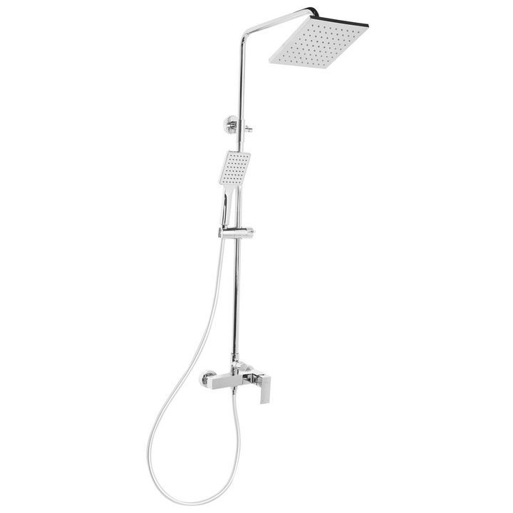 Coloana de dus cu efect de ploaie Catagena Argintiu