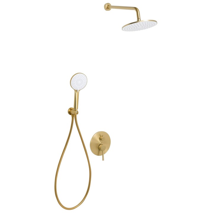 Sistem de dus incastrat cu efect de ploaie Puelo Auriu