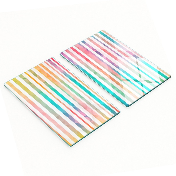 Set 2 Placi Decorative Tulup, Sticla Temperata, 30x52cm, Antiderapante, Rezistente la Temperatura