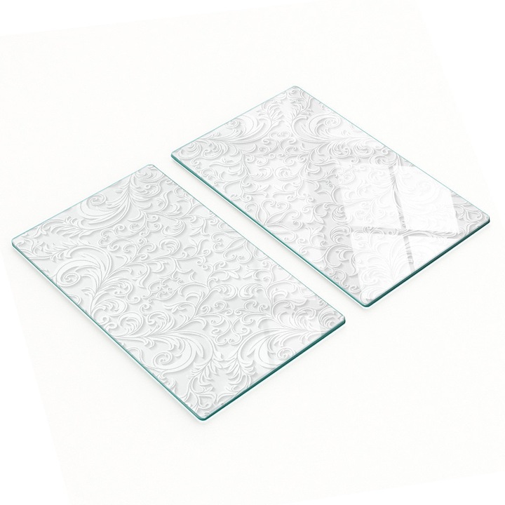 Tulup Díszítőlap Készlet, Konyhai Üveglapok, 2x30x52 cm, Csúszásmentes, Hőálló