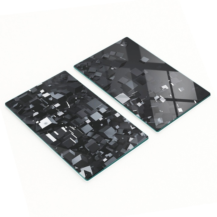 Tulup Díszítő Üveglap Készlet, Konyhai Vágódeszka, 2x30x52 cm, Csúszásmentes, Hőálló