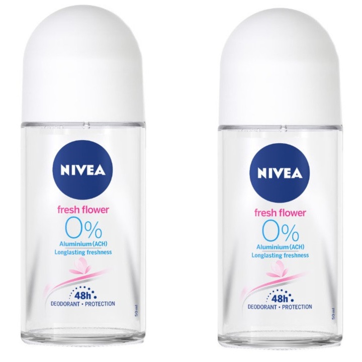 Pachet 2 x Deodorant roll-on NIVEA Fresh Flower, 50 ml