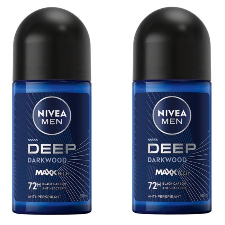 Pachet 2 x Deodorant roll-on NIVEA MEN Deep Darkwood, 50 ml