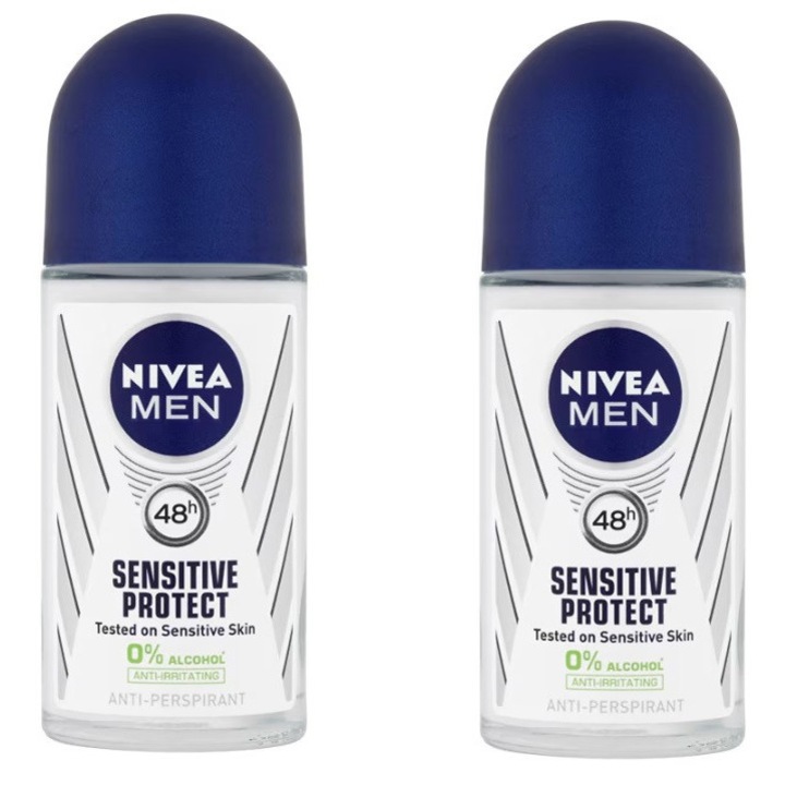 Pachet 2 x Deodorant roll-on Nivea Men Sensitive Protect, 50 ml