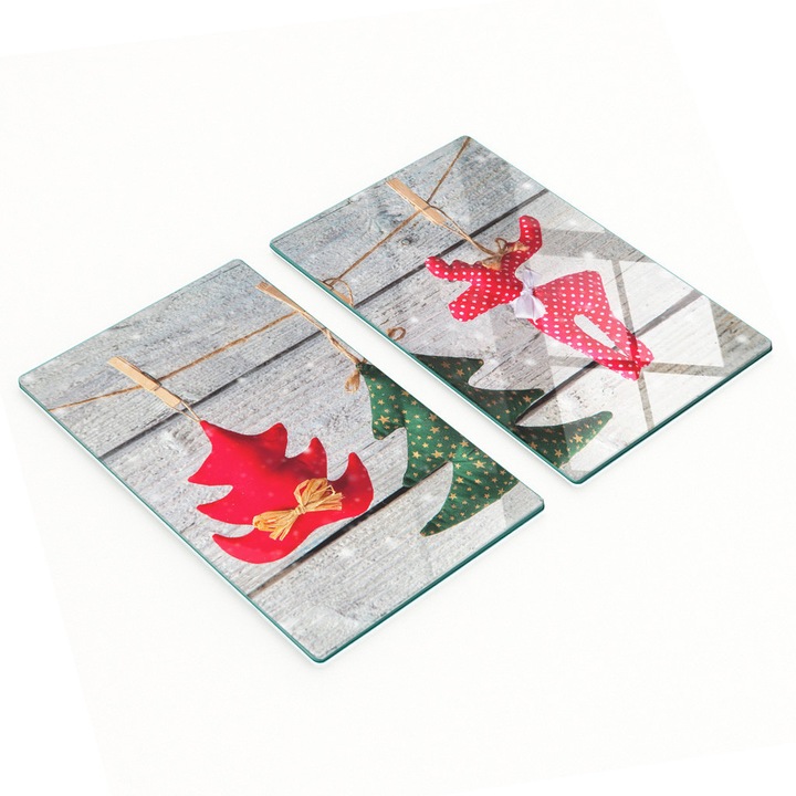 Tocatoare de bucatarie Tulup, set 2 bucati, sticla, 2x30x52cm, antiderapante, rezistente la temperaturi ridicate