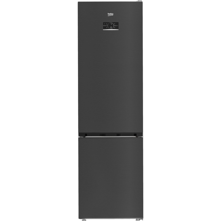 Хладилник с фризер Beko B3RCNA415HXBR, No Frost, 415 л, Клас D, LED осветление, AeroFLow, Функция за бързо замразяване, HarvestFresh, Dark Inox