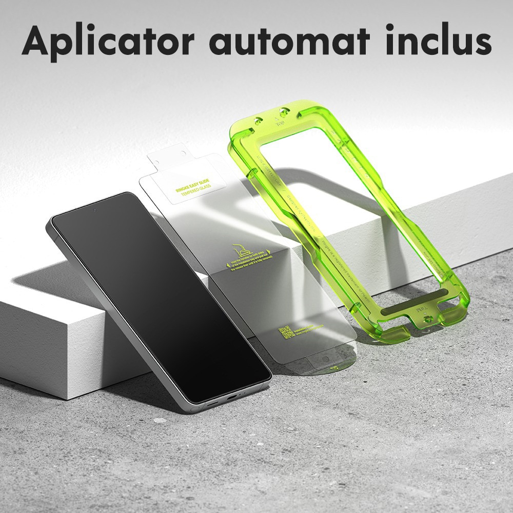 Pachet 2 buc Folie Sticla pentru Samsung Galaxy S26 Ultra Ringke Easy Slide, Kit de instalare usoara si rapida cu dispozitiv de potrivire automata, Protectie Profesionala, Ultra Rezistenta, Transparenta