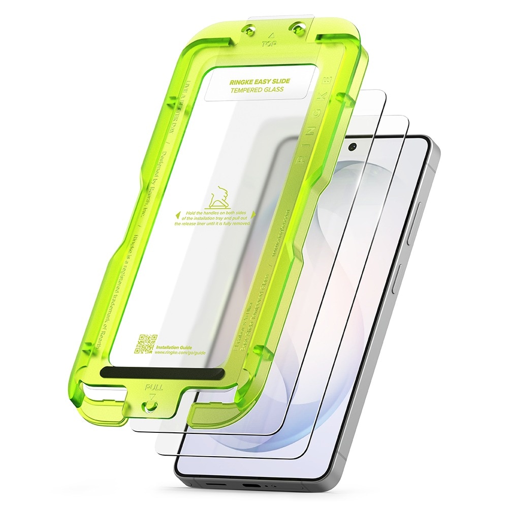 Pachet 2 buc Folie Sticla pentru Samsung Galaxy S26 Ultra Ringke Easy Slide, Kit de instalare usoara si rapida cu dispozitiv de potrivire automata, Protectie Profesionala, Ultra Rezistenta, Transparenta
