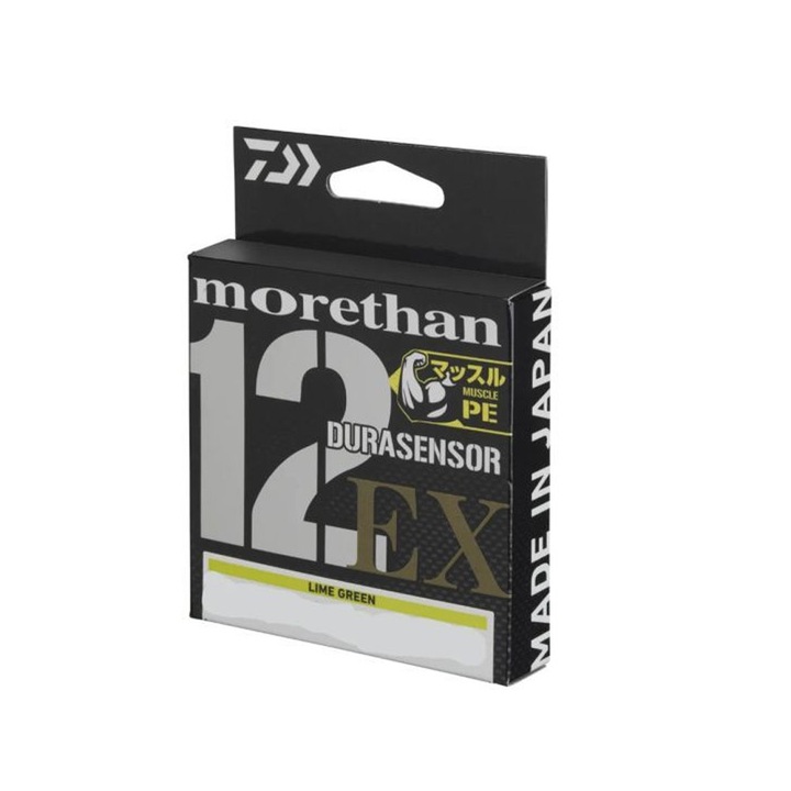Fir textil Daiwa Morethan Durasensor 12 Braid EX Lime Green 0.14mm/12kg/150m