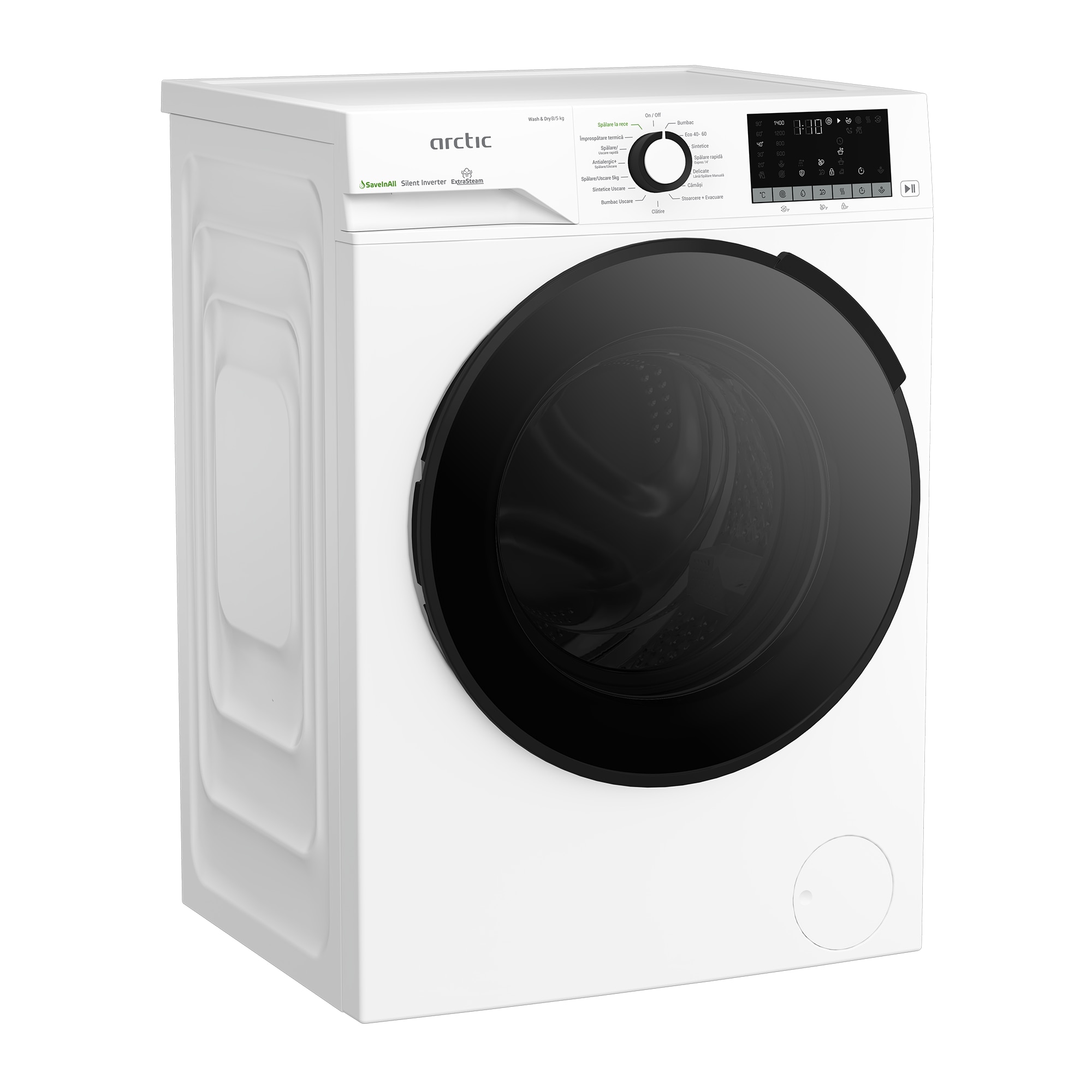 Masina de spalat rufe cu uscator Arctic APLM3DFT38442W, 8/5 kg, 1400rpm, alb