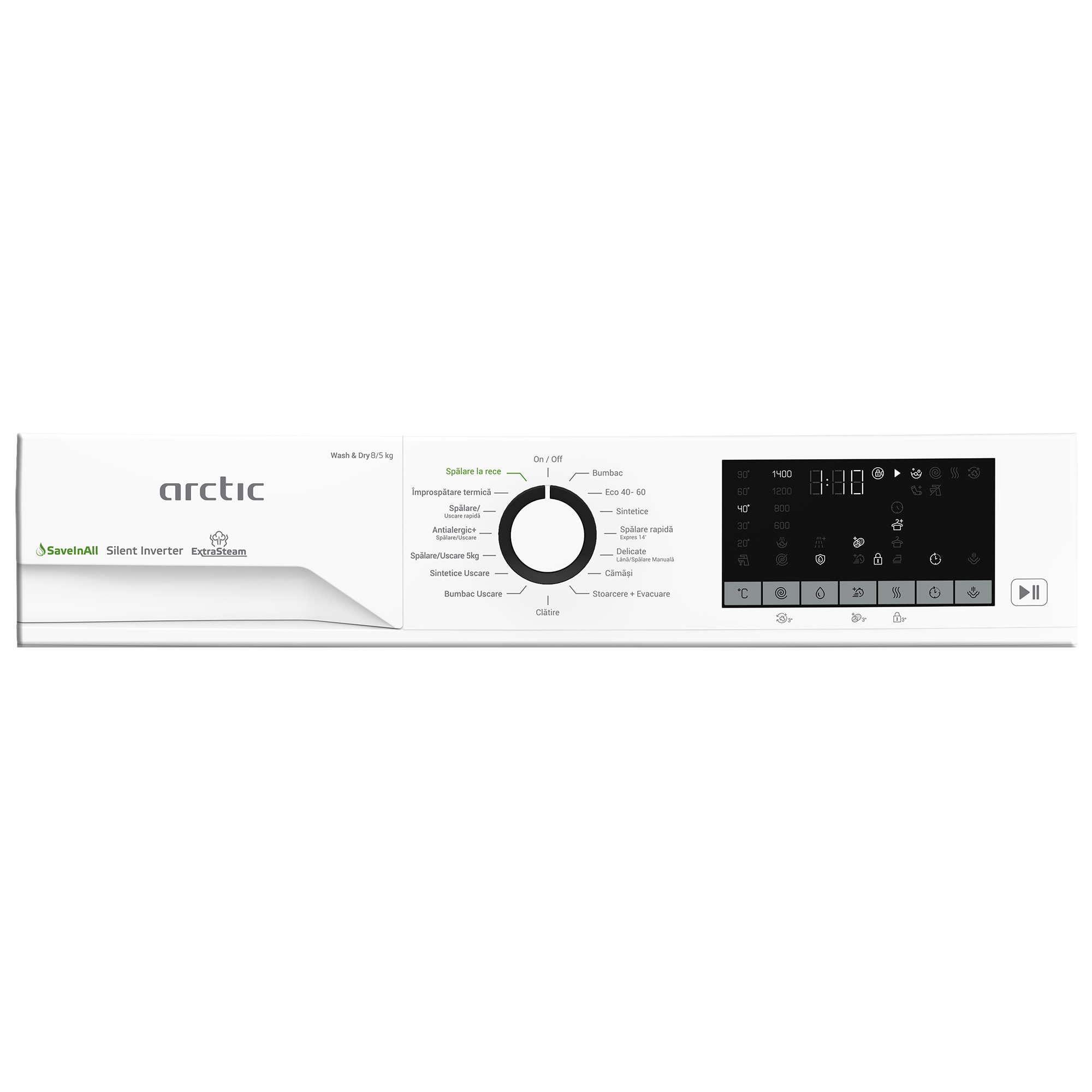 Masina de spalat rufe cu uscator Arctic APLM3DFT38442W, 8/5 kg, 1400rpm, alb