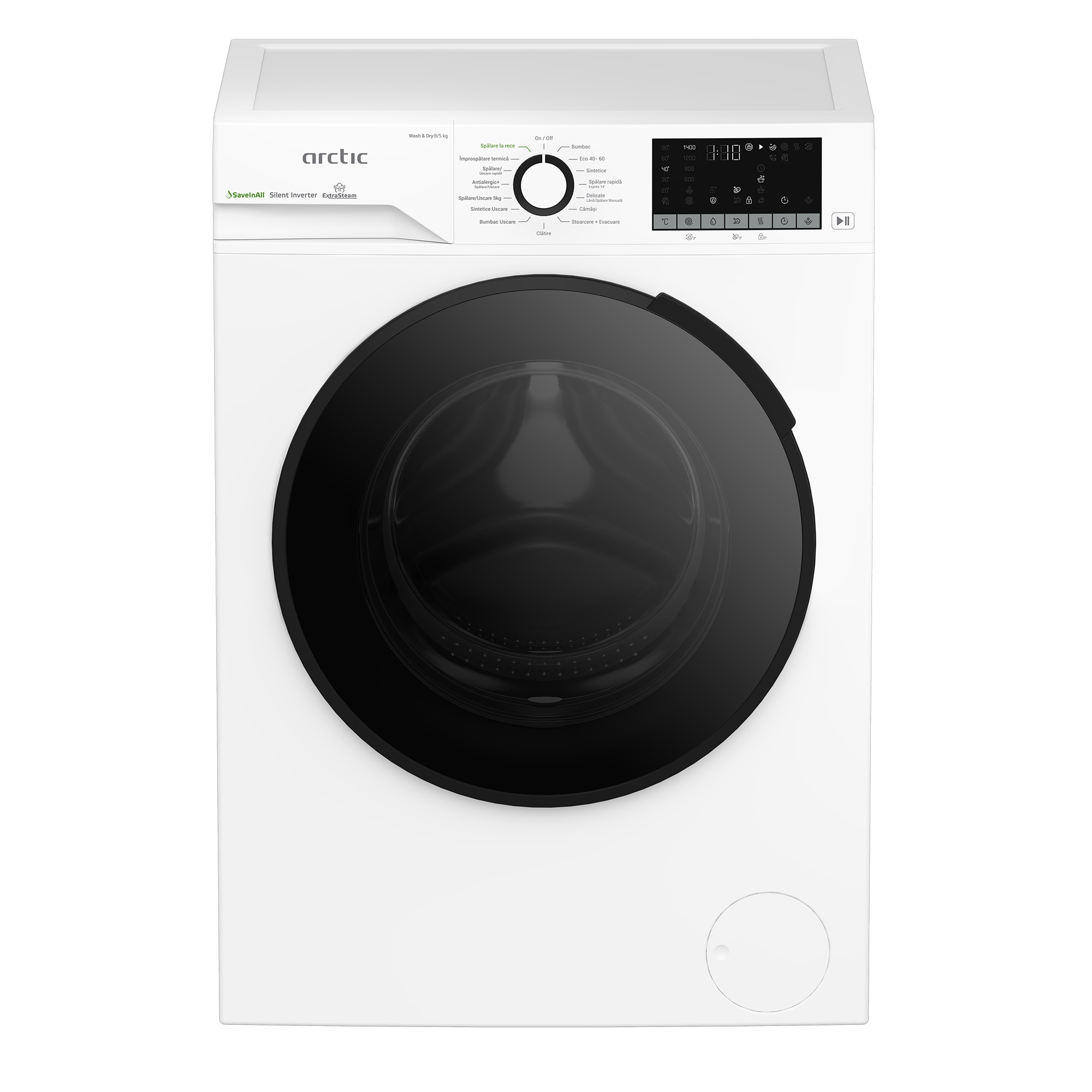 Masina de spalat rufe cu uscator Arctic APLM3DFT38442W, 8/5 kg, 1400rpm, alb