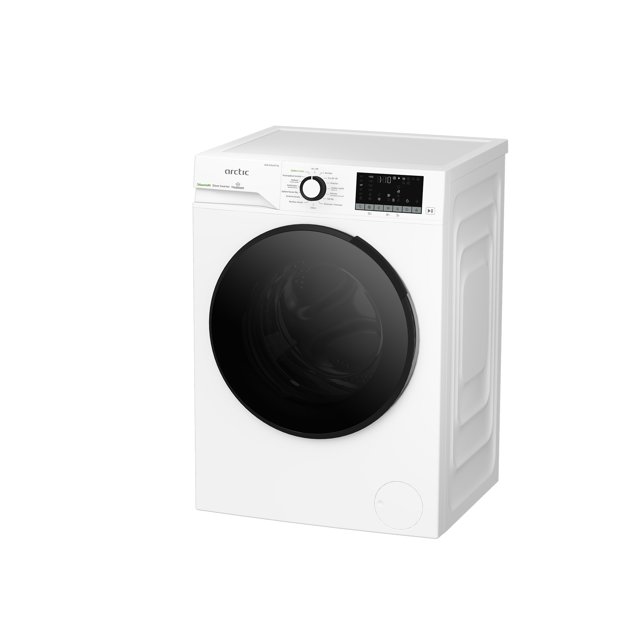 Masina de spalat rufe cu uscator Arctic APLM3DFT38442W, 8/5 kg, 1400rpm, alb