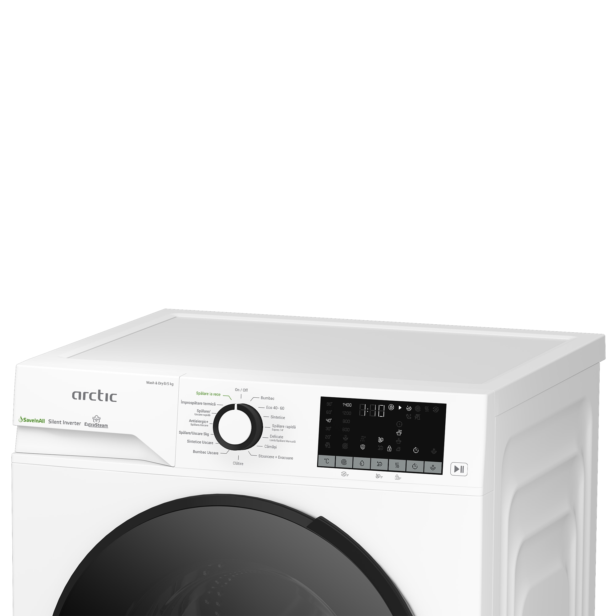 Masina de spalat rufe cu uscator Arctic APLM3DFT38442W, 8/5 kg, 1400rpm, alb