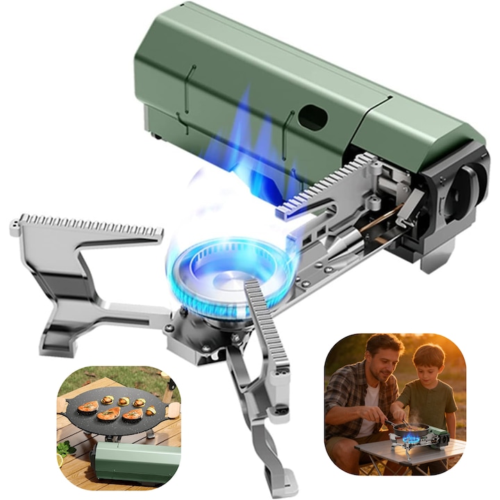 Arzator/Aragaz Portabil Prodys, Pentru Camping, Pliabil, Putere 2600W, Aprindere Automata, Pentru Drumetii/Petreceri/Excursii, Usor de Transportat si Depozitat
