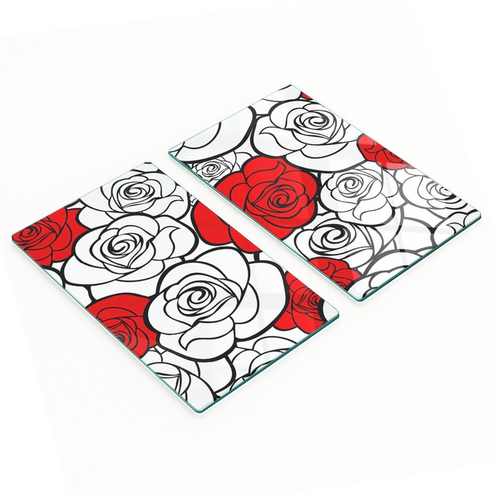 Tulup Díszlap Készlet, Konyhai Üvegtáblák, 2x30x52 cm, Csúszásmentes, Hőálló
