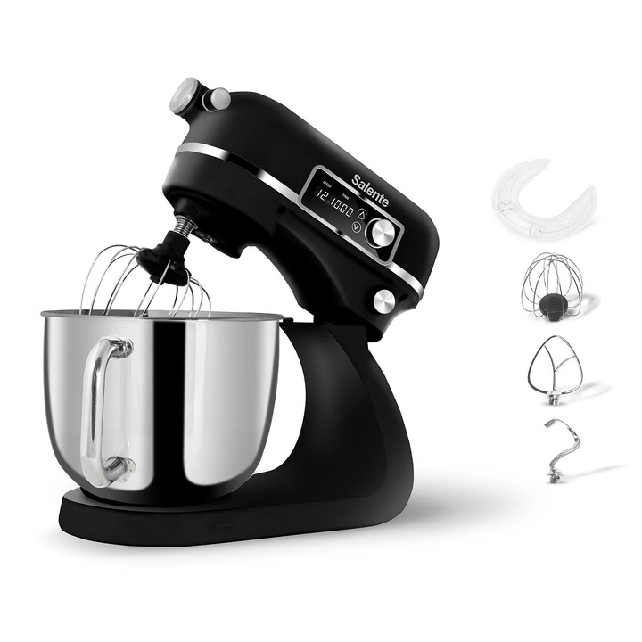 Salente DigiChef2, robot de bucatarie, bol de 6 litri, complet metalic, afisaj digital, negru