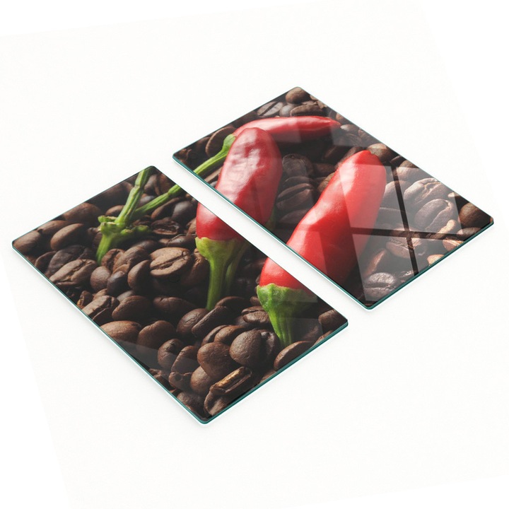 Set 2 Tocatoare de bucatarie din Sticla, Tulup, 2x30x52 cm, Antiderapante, Rezistente la Temperatura