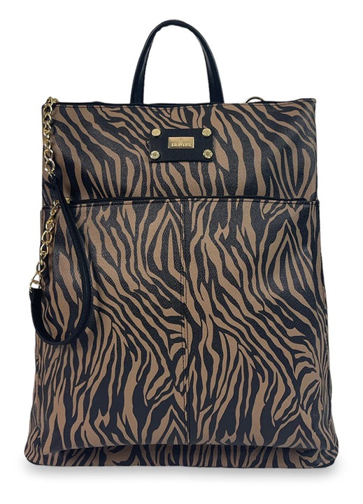 Rucsac fashion dama Hunter, Jungle Zebra, 2 compartimente, multicolor, 30x45cm