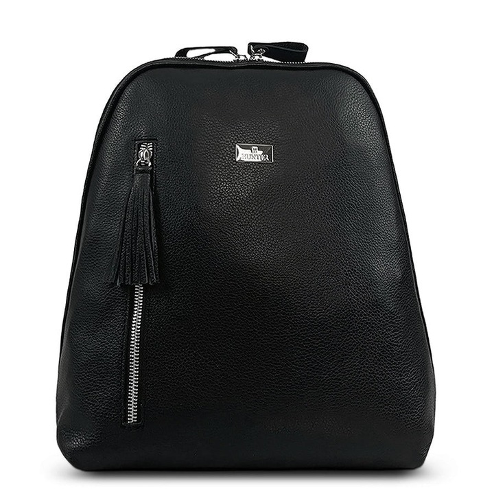 Rucsac fashion dama Hunter, model Mia, 2 compartimente, negru